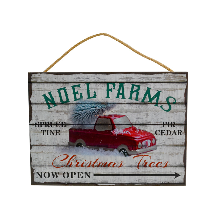 Wooden X'mas wall plaque, grey distressed, vintage AL146