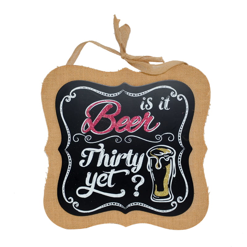 Linen and MDF bar wall plaque AL165