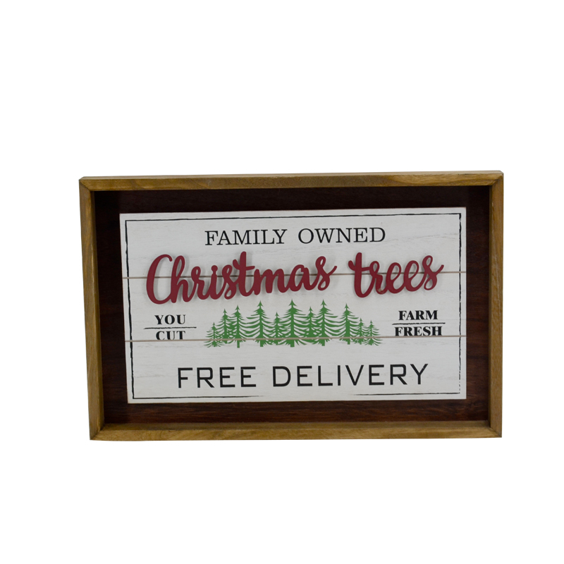 Wooden box framed X'mas wall plaque AL167