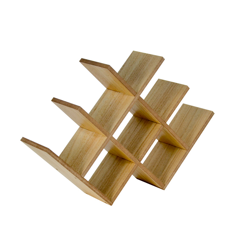 Wooden board framed wine rack for 8, Natural color AL2026