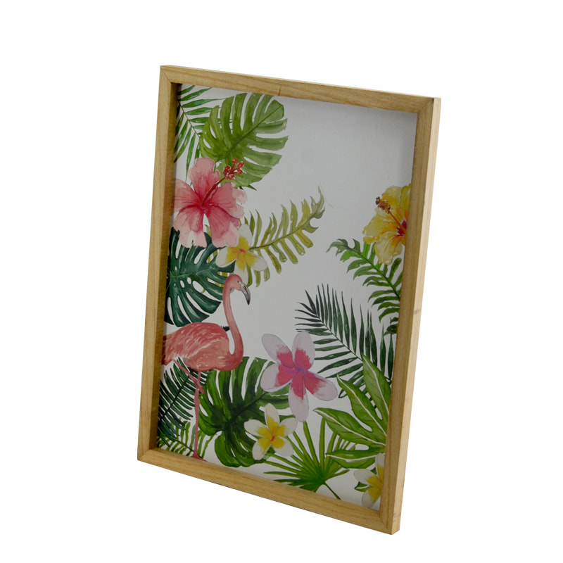 Wooden framed MDF art printing wall plaque.   Florial AL253