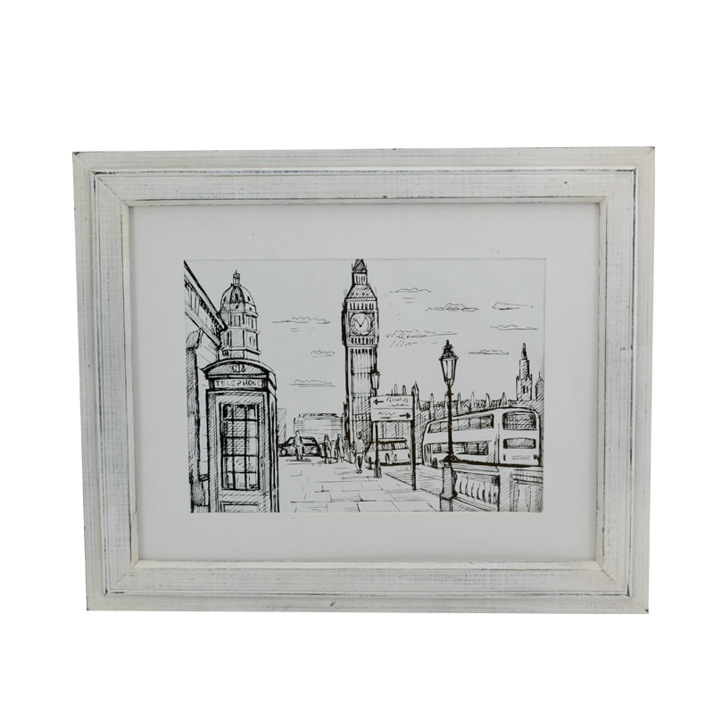 Whited distressed art printing wall plaque, vintage style AL294