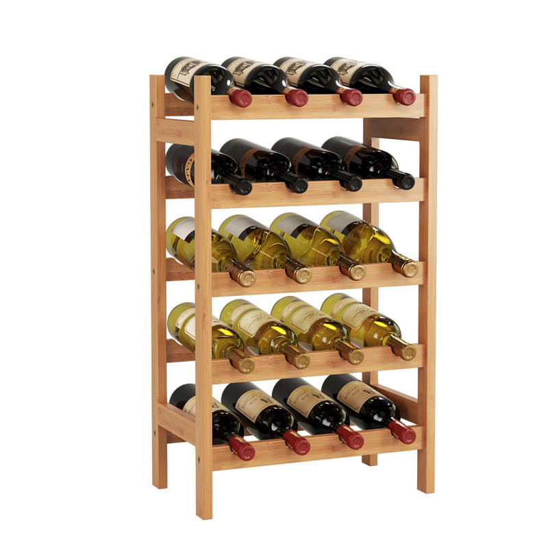 Wooden frame wine rack for 20, Natural color ALY0501