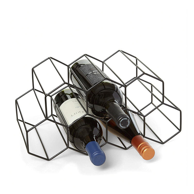 Metal wine rack for 7, Black color ALY0502