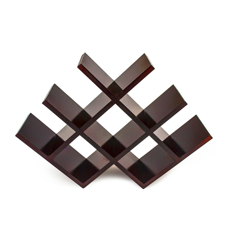 Wooden board framed wine rack for 8, Walnut color ALY0505