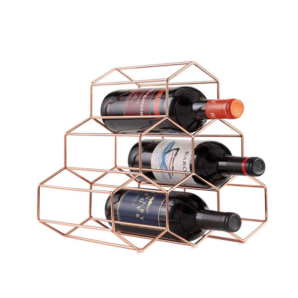 Metal wine rack for 10, copper color galvanized ALY0535