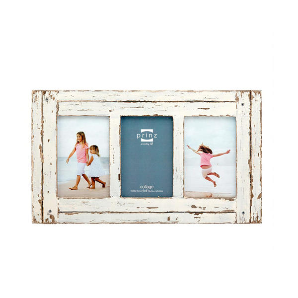 Wooden triple photo frame, family photo frame, 3 in one,  wood and white distressed, Vintage style ALY1221