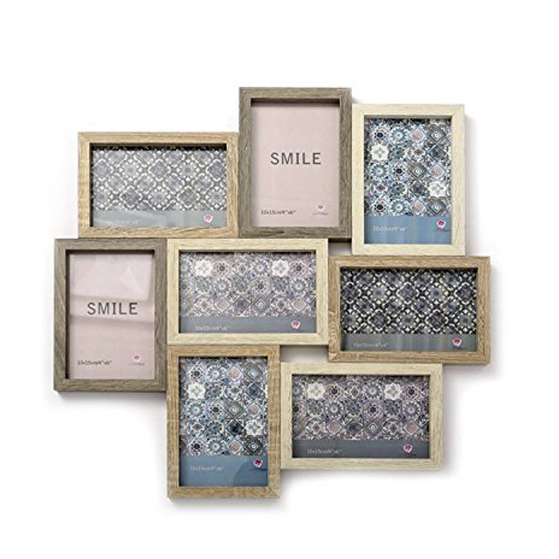 Wooden family photo frame, 3 colors combination,  8 pcs combination ALY1230