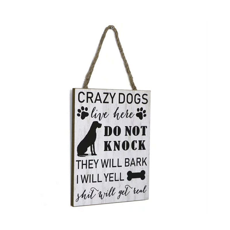 MDF white background with black words no knocking sign ALY2005