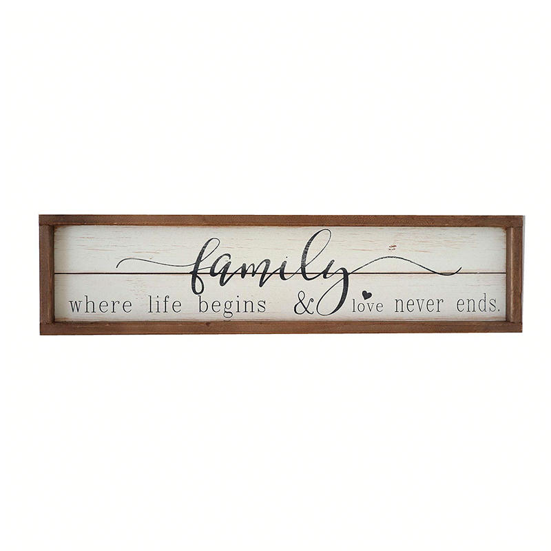 Old wood framed wording wall plaque, vintage ALY2013