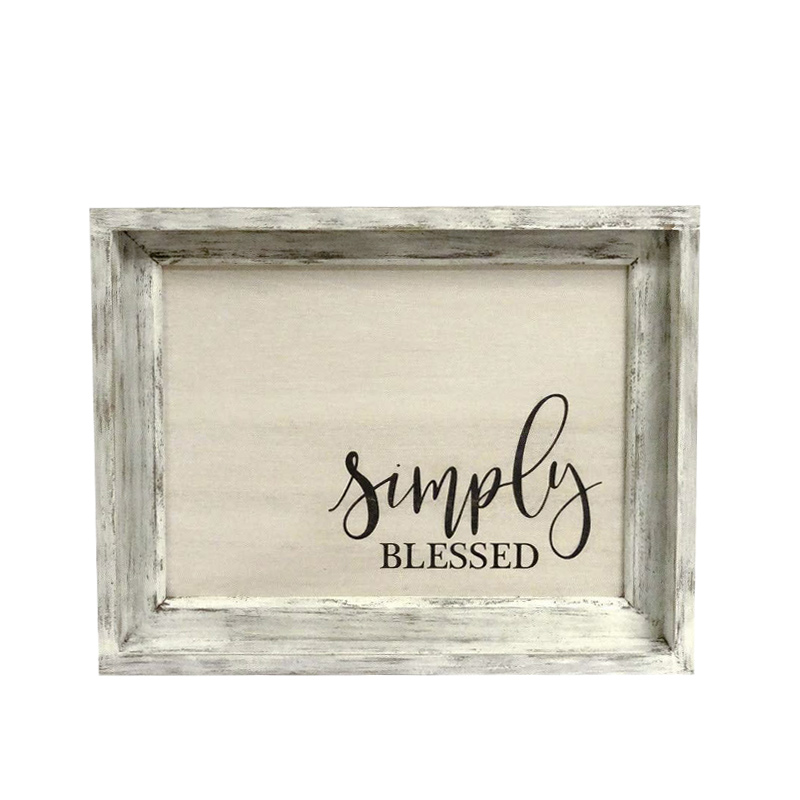 Whited distressed wooden wall plaque.  Vintage style ALY2015
