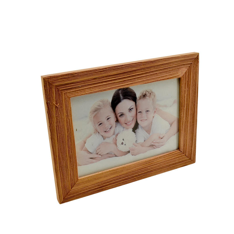 Wooden photo frame, concise style, surface draw distressed. Rectangular T18412