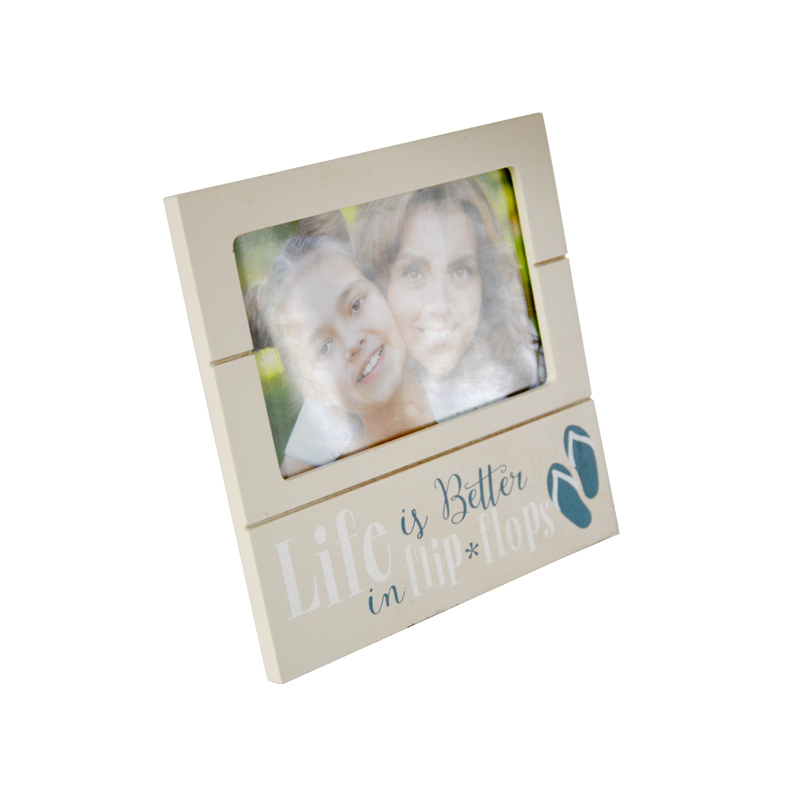 MDF photo frame, sloted design, flipflop printing.  Beige color T18437