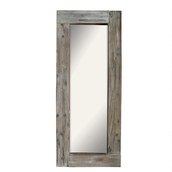 Old wood framed mirror,  rectangular, natural antique style, vintage style ALY0752