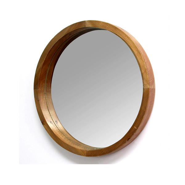 Wood frame mirror, round, plain, concise style ALY0753